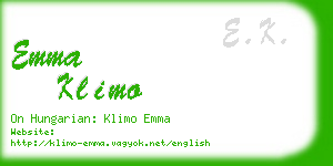 emma klimo business card